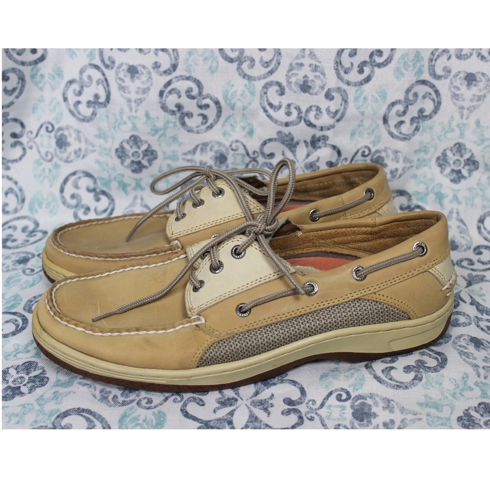 Sperry‎ Top Sider Mens 10M Tan Leather Lace Up Boat Shoes